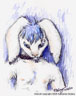 Lop-eared white rabbit anthro'